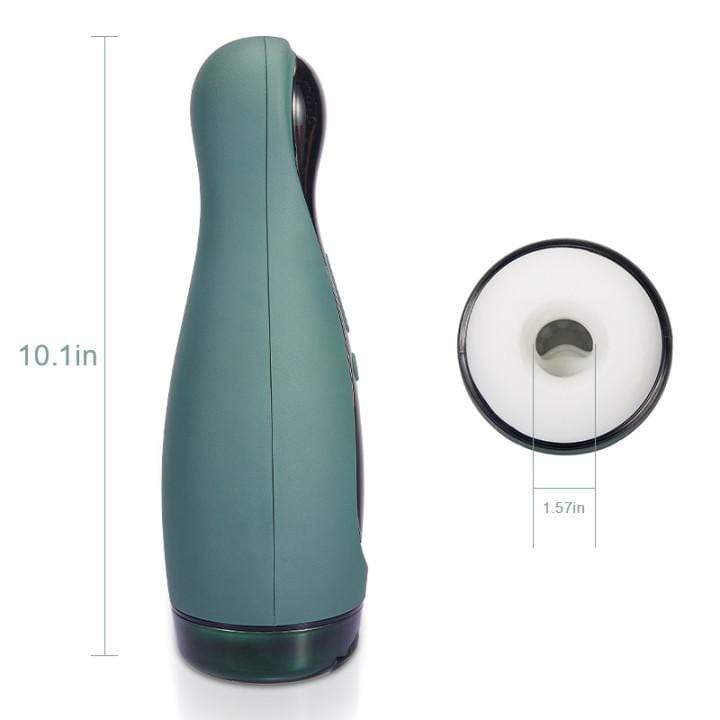 Dark-Green Bowling Ball Sucking Vibration Masturbation Cup
