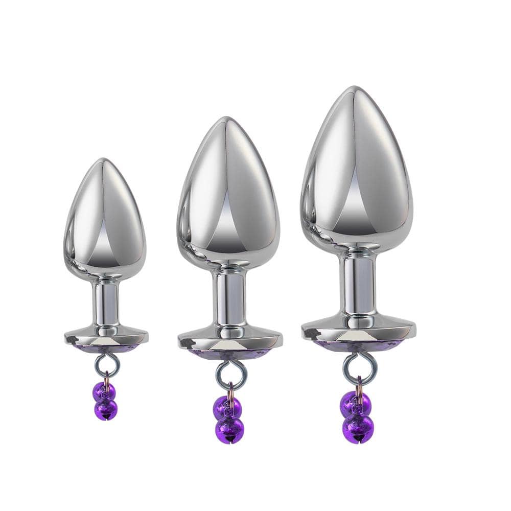 Metal Bells Jewel 3 Anal Plug Set Adult Toy