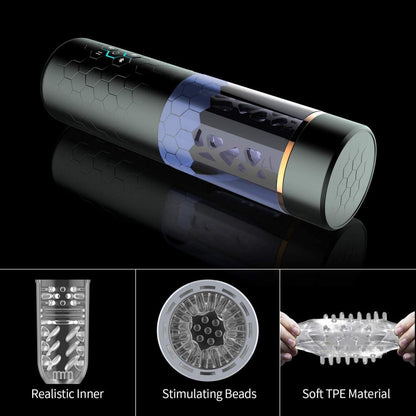 Sexoralab10 Thrusting Spinning Suction  Male Masturbator Cup