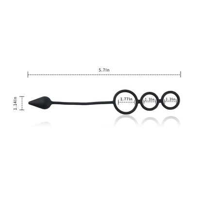 3 in 1 Cock Ring with Tapered Anal Plug