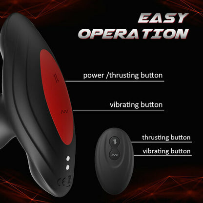 Buyging™ 10 Vibrating 3 Thrusting Remote Control Anal Vibrator