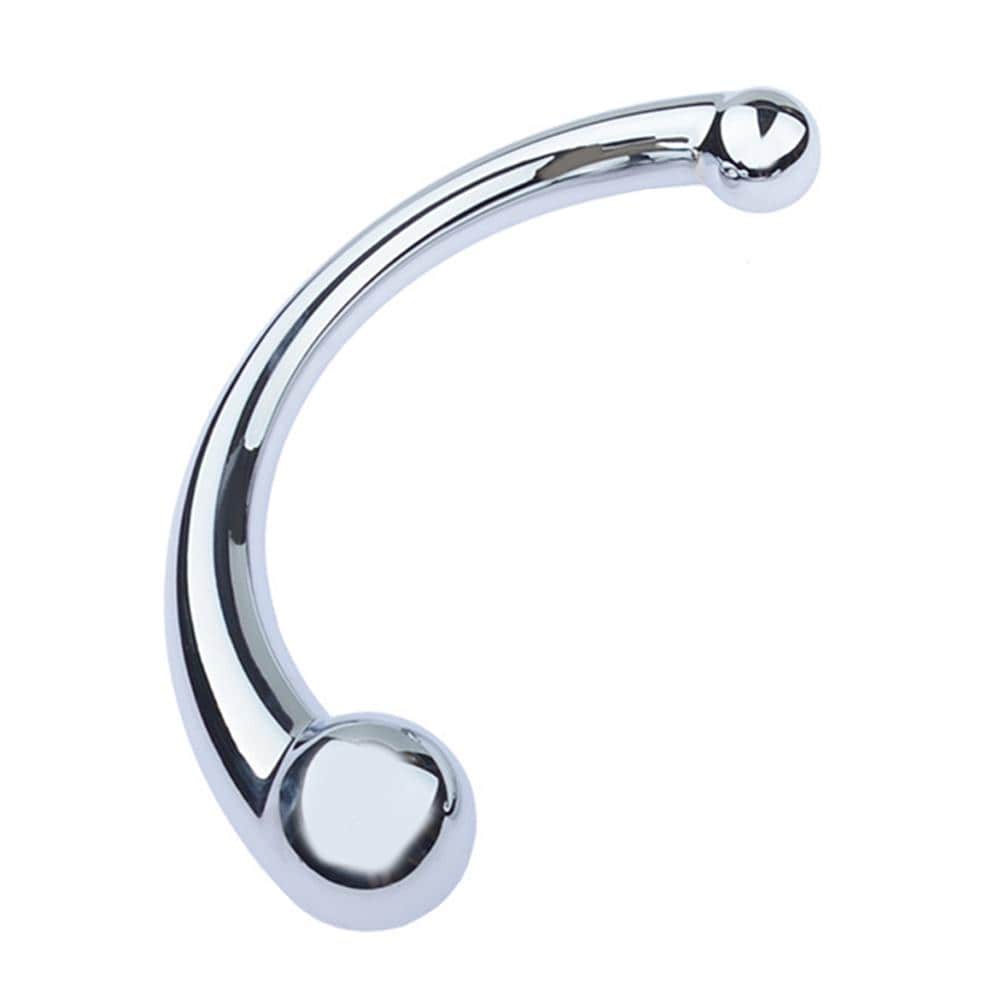 Double-Head Curve Shape Stainless Steel G-Spot Prostate Massager