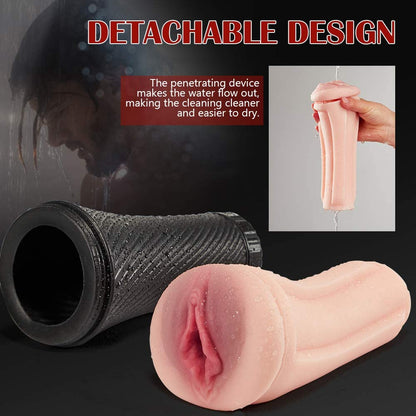2 in 1 Thrill Realistic Textured Vagina Pocket Pussy Stroker