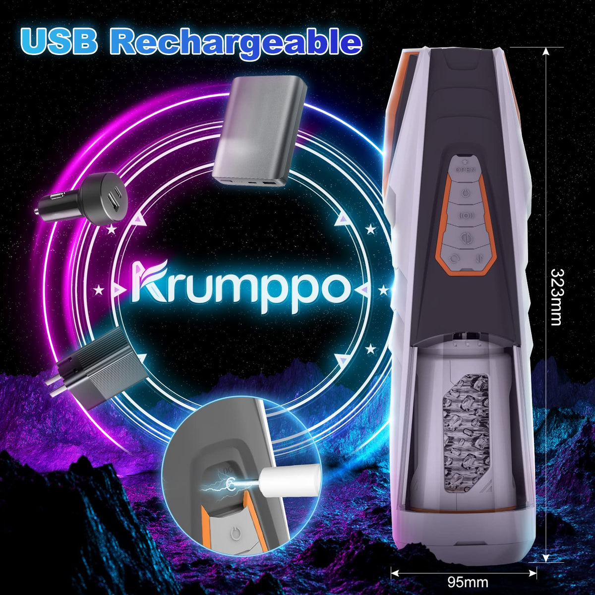 Automatic Rotating Thrusting Male Masturbators, Pocket Pussy Vagina Stroker with 11 Strong Modes, Krumppo Masturbation Cup with Ultra Realistic Tunnel, Male Sex Toys for Men Sexual Pleasure