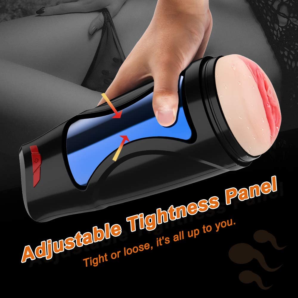 Electric Pocket Pussy Male Masturbator Cup - Adorime 3D Stroker with Realistic Vagina Texture for Men Solo Play Oragsm, Lifelike Masturbation Adult Sex Toys with 10 Intense Vibrating Modes & Clamping
