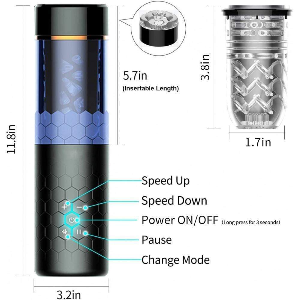 Sexoralab10 Thrusting Spinning Suction  Male Masturbator Cup