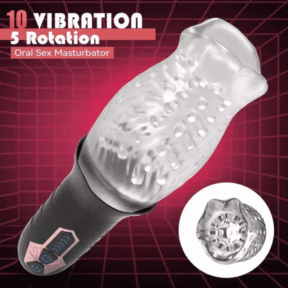 Sexoralab 360° Automatic Bare Sleeve 10 Vibrations 5 Modes Rotation Oral Sex Masturbator