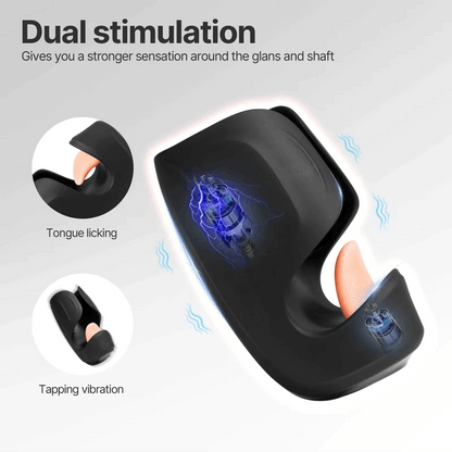 10 Tongue Licking Vibrations and 10 Beating Vibration Modes Penis Training Vibrator