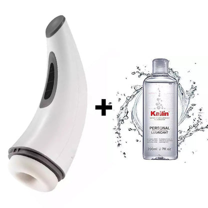 Curved Handle 7 Vibrating 3 Sucking Heating Voice Masturbation Cup