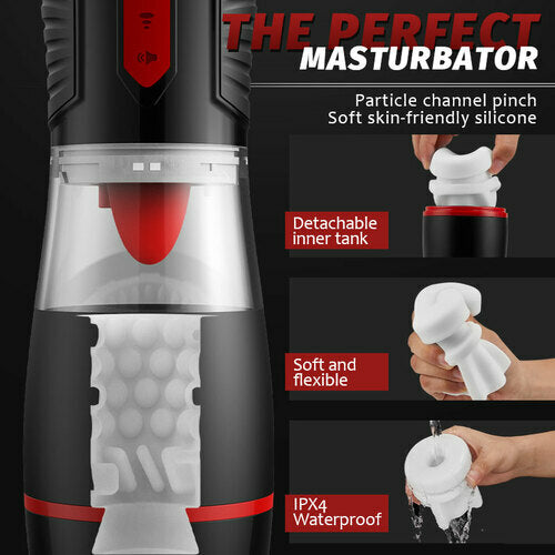 4 Sucking Modes & 7 Tongue-Licking Male Masturbator Cup