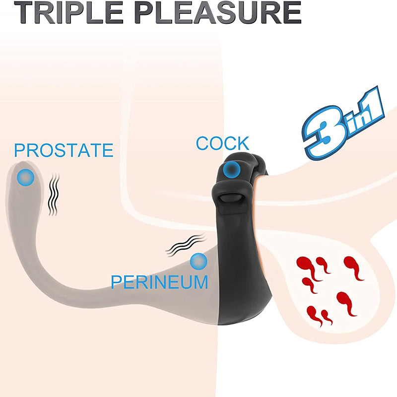 Buyging™ Dual Stimulation Remote Control 10 Vibrating Cock Ring With Bullet