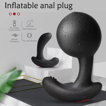 Sexoralab™Inflatable Butt Plug Vibrator Wireless Remote Control Male Prostate Massager