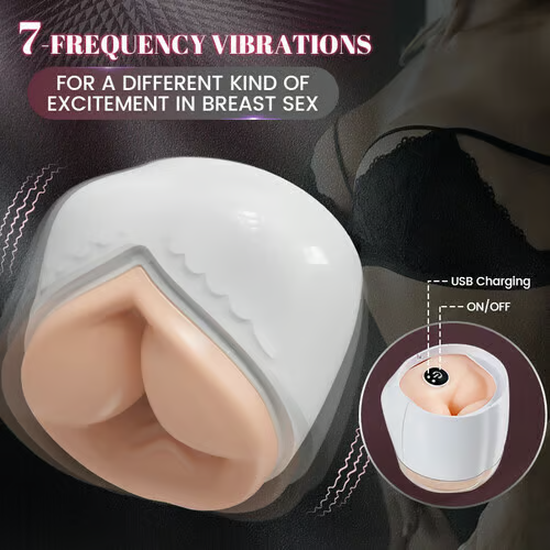 Allure Split Design Breast Vulva Entry 5 Suction & 7 Vibrations 3 Languages Automatic Masturbation Cup