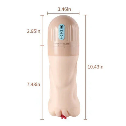 Beate - 5 Sucking Oral Swallowing 10 Vibrating Massage Training Masturbation Cup,Star-starring identical mold production [free of tax]【❤️Discreet Shipping】