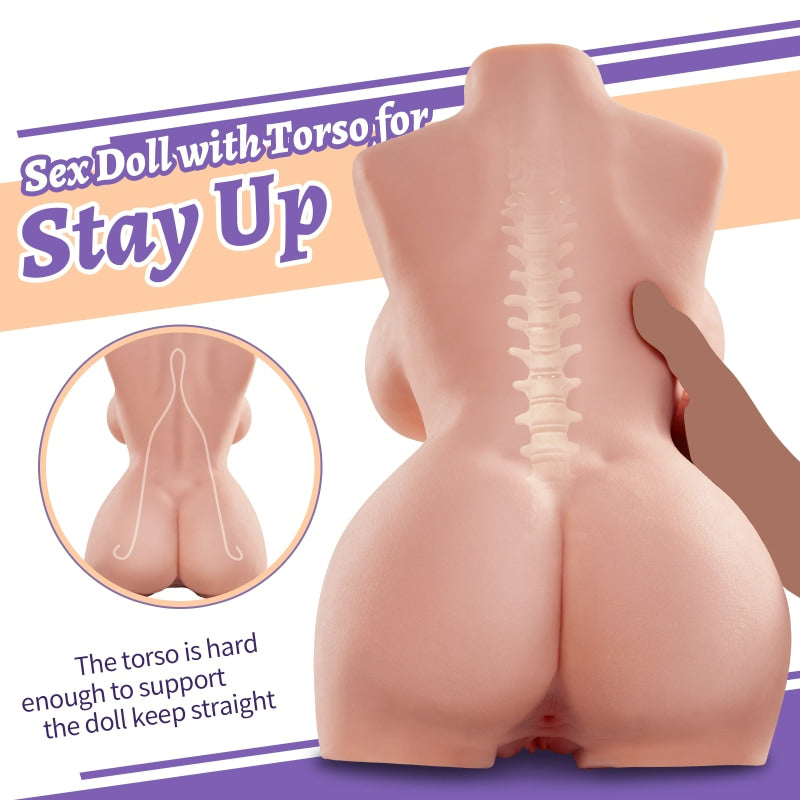 Daniela - Realistic Butt Latina Sex Torso Toy – Valentina Morena Soft Latex Breast & Hip Design（🧴Free Essential Oil 🍃）