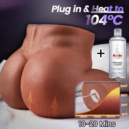 Deluxe Edition - AVA 5 Suction 10 Vibration Automatic Heating Waterproof Realistic Butt TPE Masturbator 12.79 lbs
