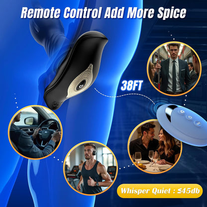 Sexoralab™ 6-in-1 Prostate Massage Male Penis Exercise, Foreplay Flirting Multifunctional 9 Vibrating Telescopic Combination Modes