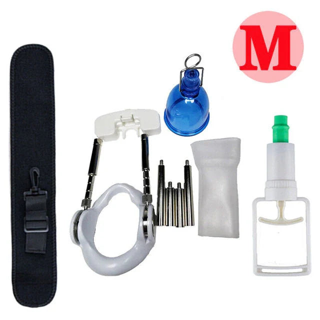 Penis Enlargement Set With Hanger, Belt, Stretcher, Vacuum Pump, And Masturbator For Men'S Sexual Enhancement