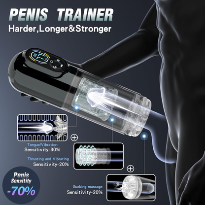 Innovative 7 Sucking & Vibrating & Thrusting & Rotating & Licking Automatic Male Masturbator