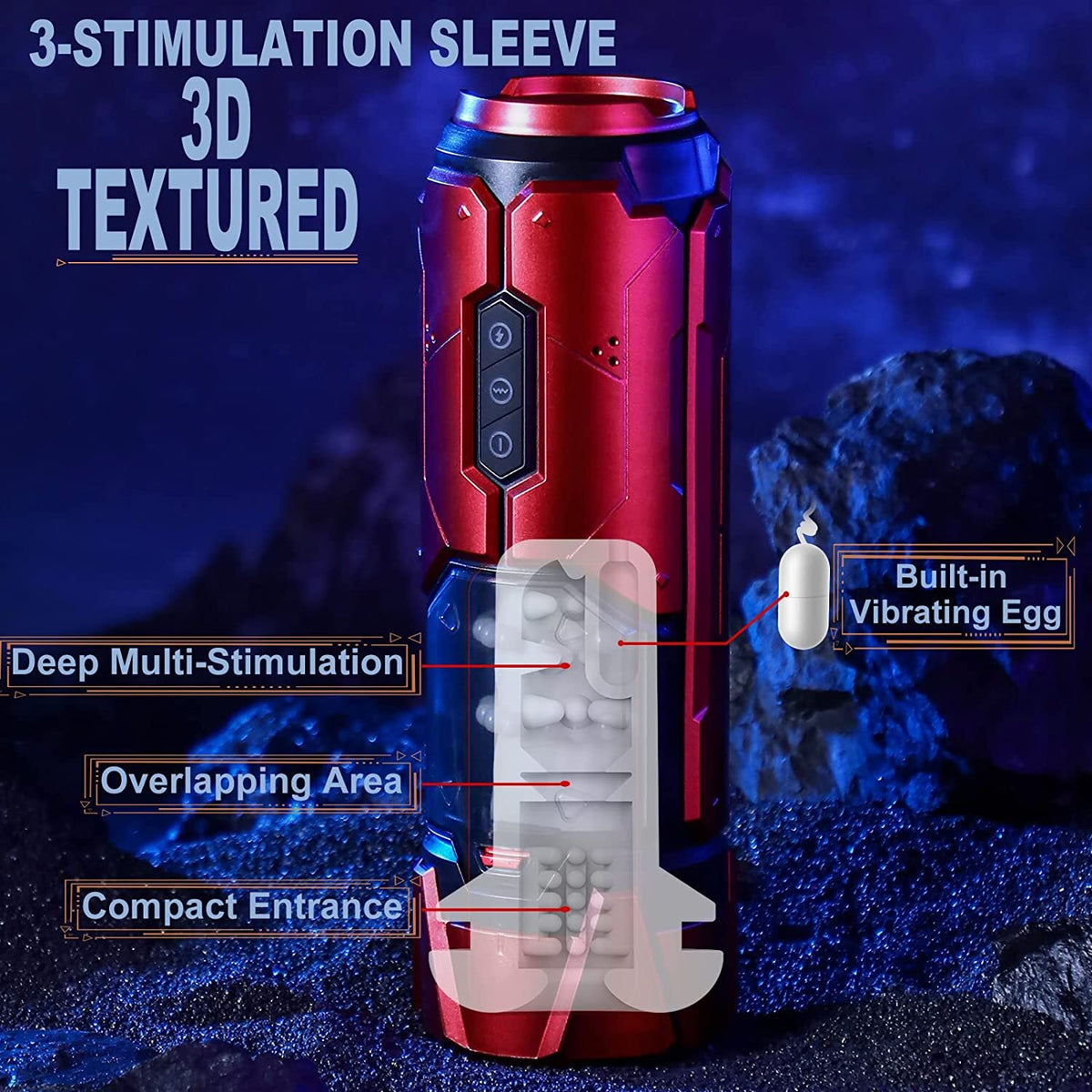 [Confidential delivery]Male Masturbaters Automatic Handsfree Thrusting Cup Vibrated Stroker Lubricants