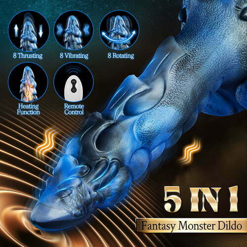 Buyging™ 8 Thrusting Vibrating Swing Heating Huge Dildo with Suction Cup 9.5 Inch