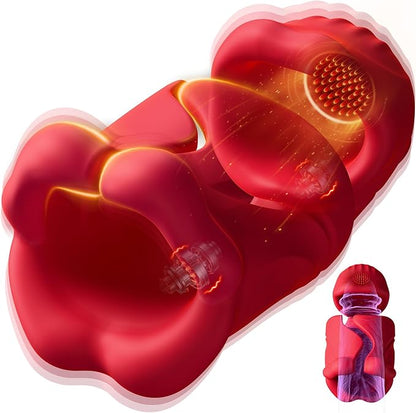 Sexoralab™Dual Lip Grip Trainer Men Sex Toy with 9 Vibration Modes, 360° Full-Surround Blowjob Penis Vibrator