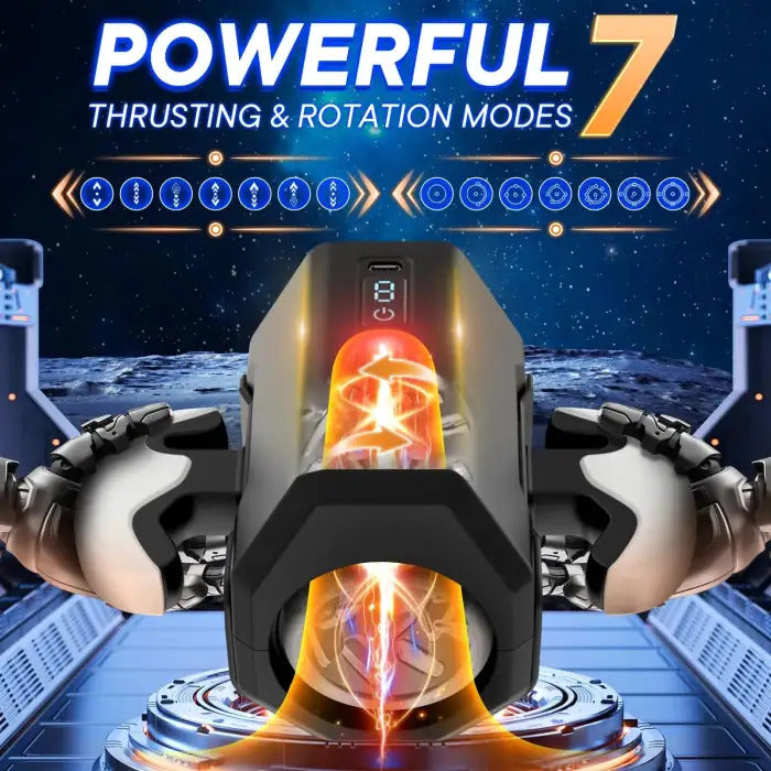 Sexoralab™ Handle Blowjob Machine 7 Thrusting Rotating Dual Opening