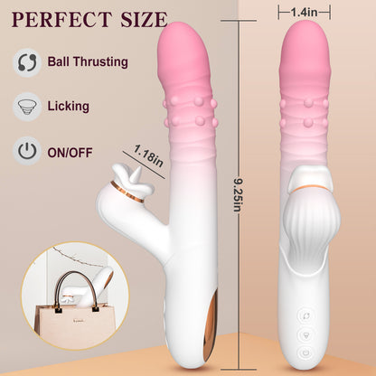 Rabbit - 360° Rotating Ball 7-Speed Extendable G-Spot Vibrator with 7 Intensity Settings