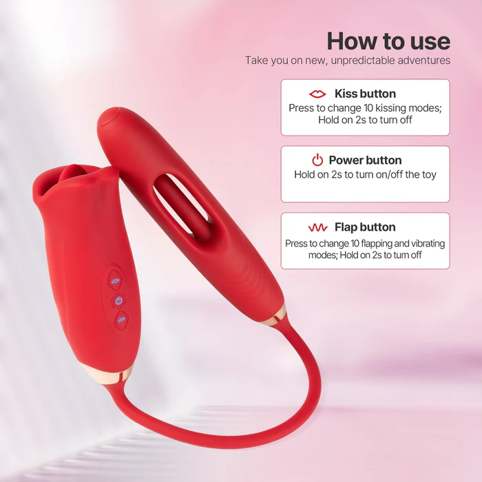 G Spot Flapping Vibrator with Kissing Function & Vibrating Tongue