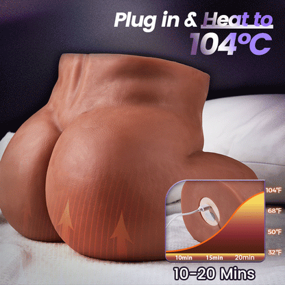 Deluxe Edition - AVA 5 Suction 10 Vibration Automatic Heating Waterproof Realistic Butt TPE Masturbator 12.79 lbs