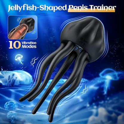 Male Vibrator - 10 Vibration Modes & Tentacle Stroker for Penis & Nipple Stimulation