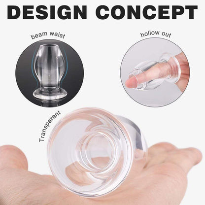 3PCs Transparent Butt Plugs Anal Douche