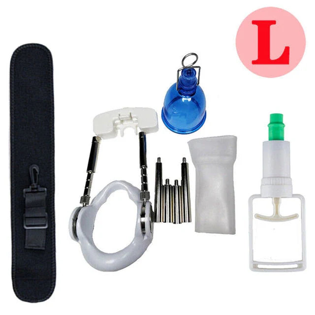 Penis Enlargement Set With Hanger, Belt, Stretcher, Vacuum Pump, And Masturbator For Men'S Sexual Enhancement