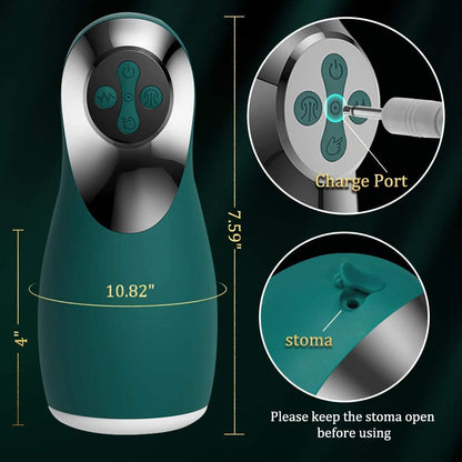 Vibrating Male Masturbator Cup with 3 Swallow Suction & 10 Vibration