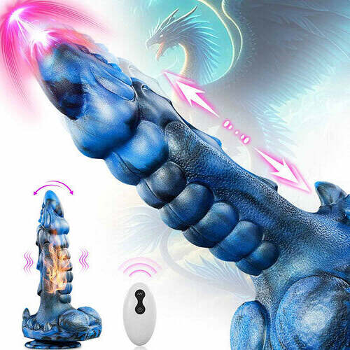 Buyging™ 8 Thrusting Vibrating Swing Heating Huge Dildo with Suction Cup 9.5 Inch