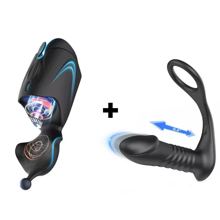10 Vibrating 3 Thrusting Remote Control Anal Vibrator