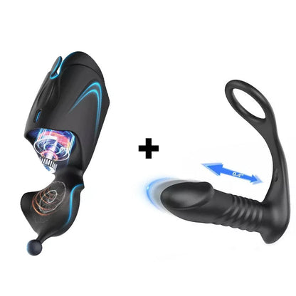 10 Vibrating 3 Thrusting Remote Control Anal Vibrator