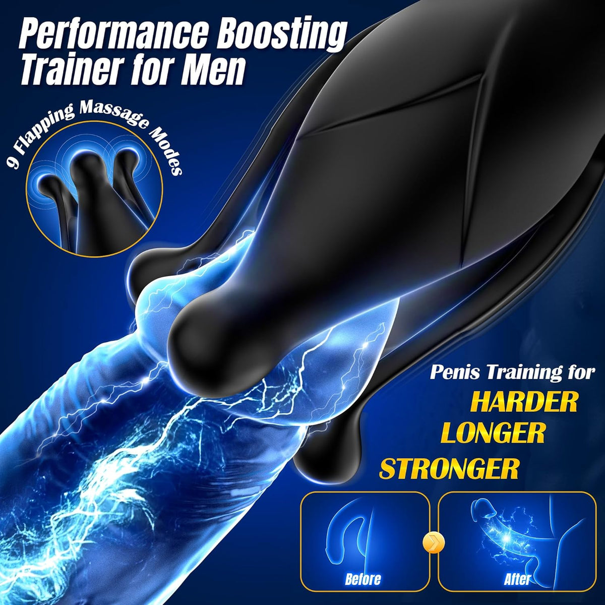 Sexoralab™ 6-in-1 Prostate Massage Male Penis Exercise, Foreplay Flirting Multifunctional 9 Vibrating Telescopic Combination Modes