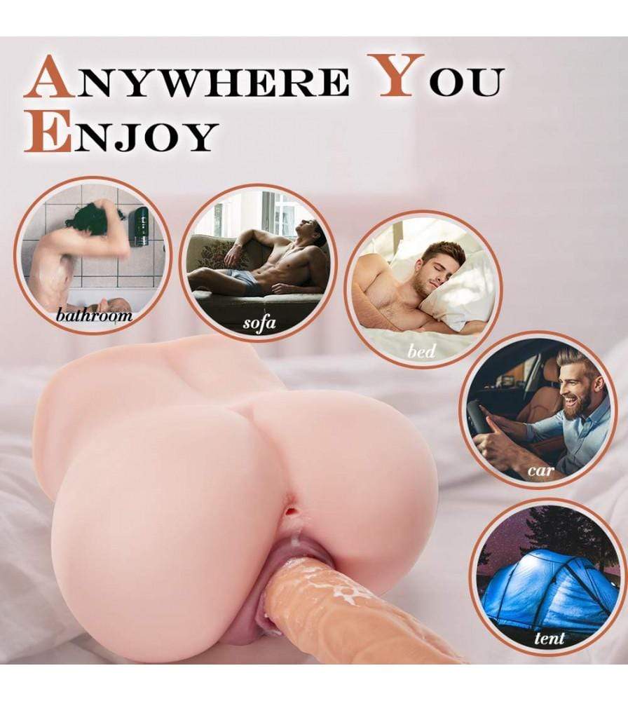 8.18'' Dual Entrance Tight Vagina Anal Realistic Pussy Ass Male Masturbator