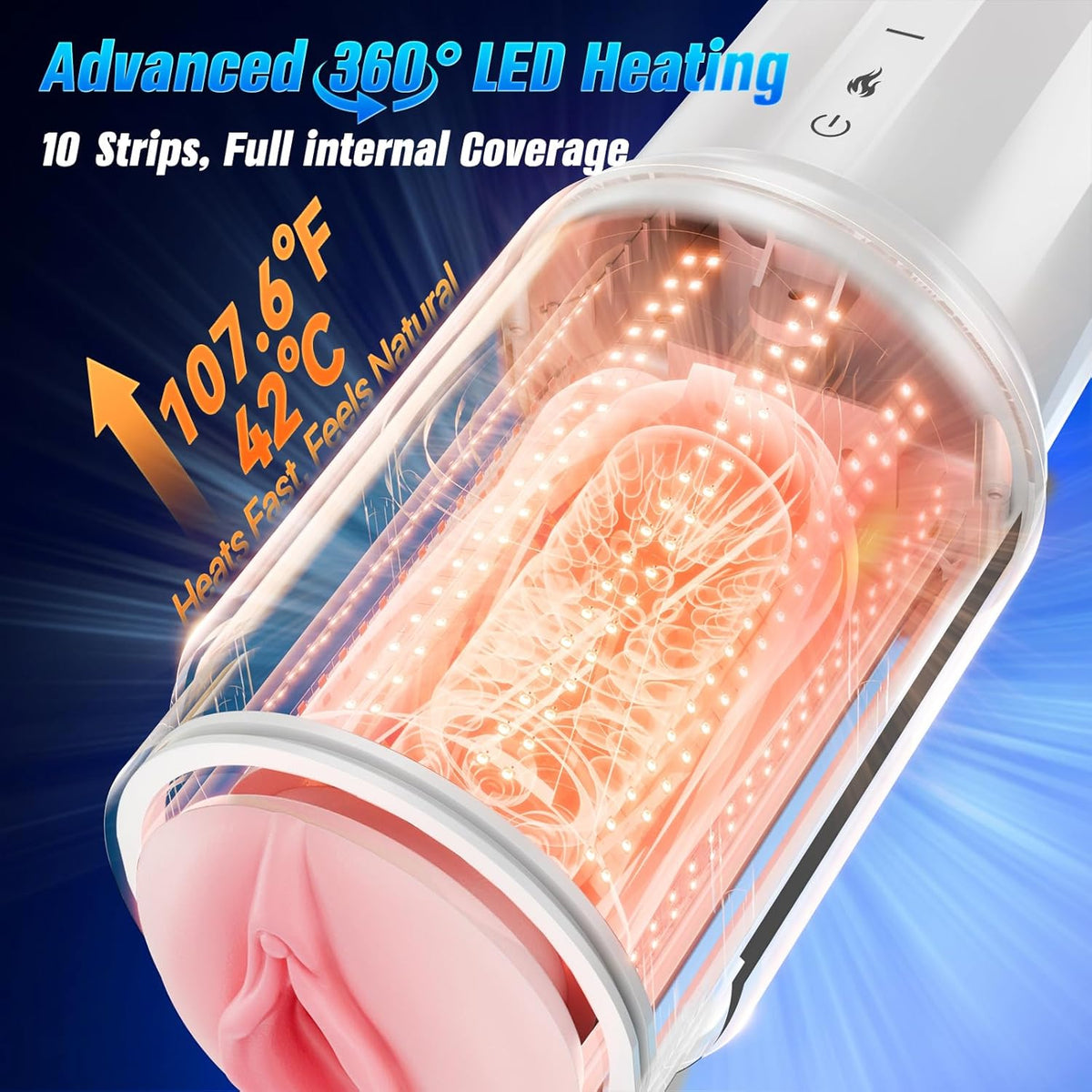 AI & APP Control Thrusting Male Stroker with 360° Heating, 5-Speed Smooth Motion Adult Mens