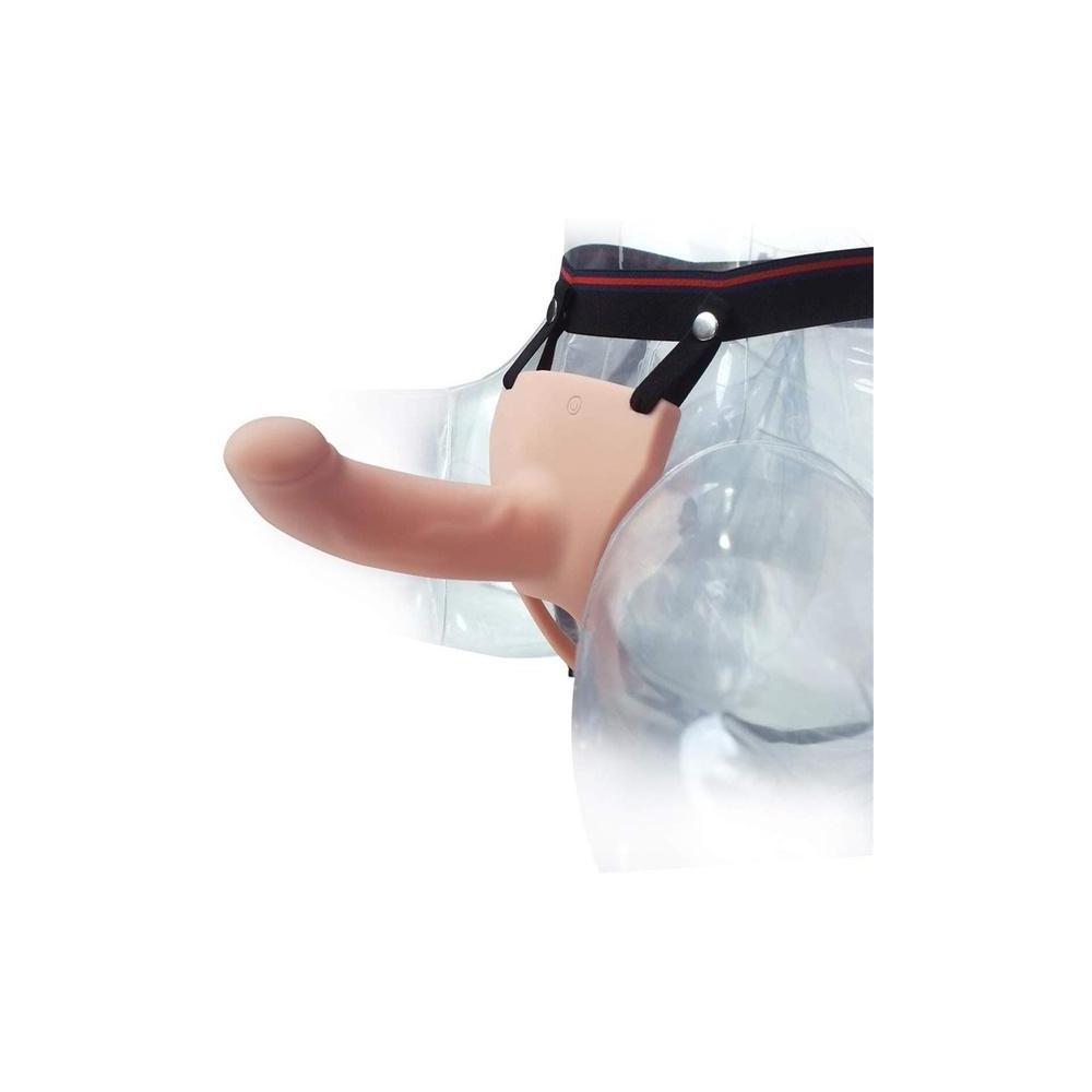 6.7  Remote 10 Vibrating Hollow Strap-On Dildo