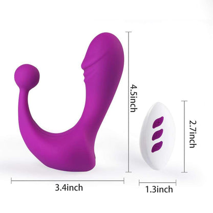 Remote Control Rechargeable 9 Frequency 3 Speed Clitoris and G-Spot Vibrator