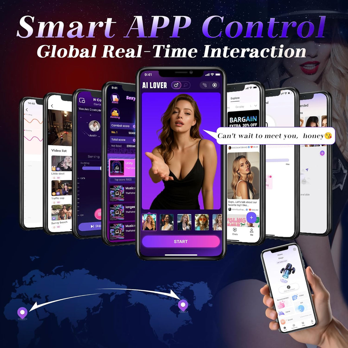 😍 Male Masturbator Penis Pump - Male Sex Toys for Men Sex Toy Pocket Pussy LCD with APP Stroker Adult Toys with 7 Thrusting 7 Rotating 5 Sucking Modes Vacuum Pumps & Enlargers🎁