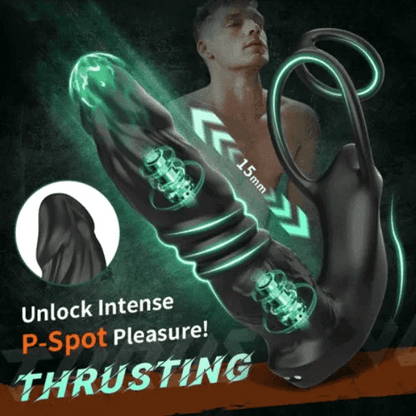 Buyging™ APP Control 9 Vibrating Thrusting Prostate Massager With Dual Cock Rings