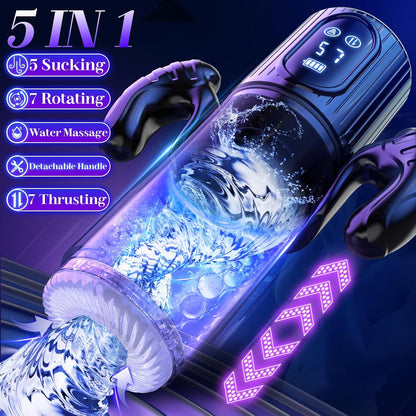 😍 Male Masturbator Penis Pump - Male Sex Toys for Men Sex Toy Pocket Pussy LCD with APP Stroker Adult Toys with 7 Thrusting 7 Rotating 5 Sucking Modes Vacuum Pumps & Enlargers🎁