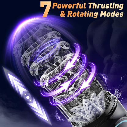 😍 Male Masturbator Penis Pump - Male Sex Toys for Men Sex Toy Pocket Pussy LCD with APP Stroker Adult Toys with 7 Thrusting 7 Rotating 5 Sucking Modes Vacuum Pumps & Enlargers🎁