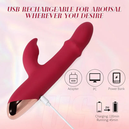 Dream Partner G-spot Vibrators with Beads Ring and Clit Stimulator Take You to Dual Orgasms