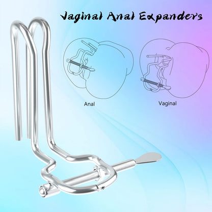 Steel Material Anal/Vaginal Expander Stainless BDSM Sex Toy for Men/Women