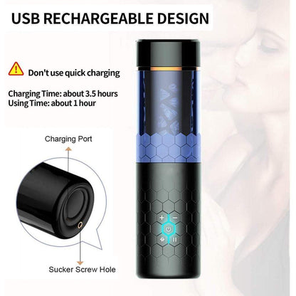 Sexoralab10 Thrusting Spinning Suction  Male Masturbator Cup