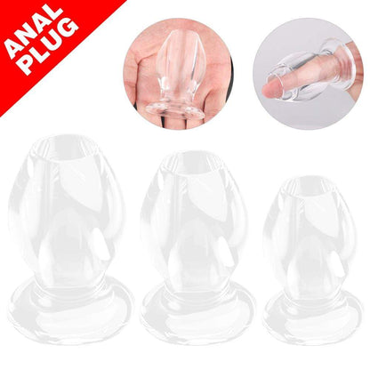3PCs Transparent Butt Plugs Anal Douche